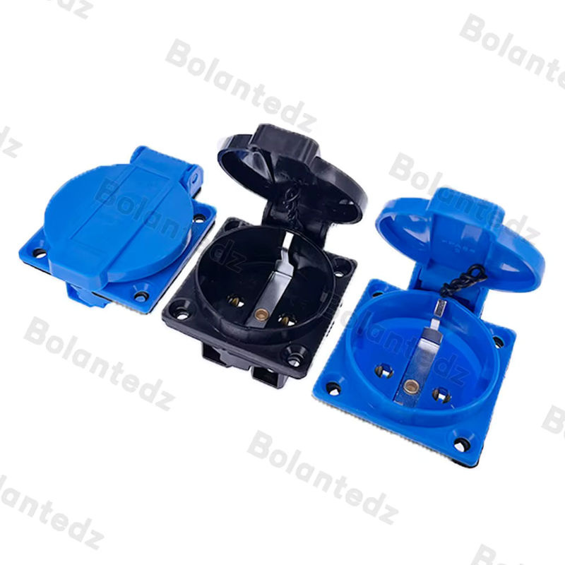 Bolantedz Universal Outdoor Steckdose Wasserdicht mit AU US UK EU und Schuko Anschluss in Blau - Bild 3
