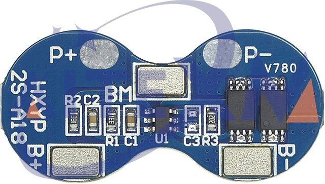 BMS 2S Li-Ion Schutzmodul für 18650 Lithium-Batterien, 7,4 V mit Überstrom-, Überladungs- und Überentladeschutz, Blau - Bild 1