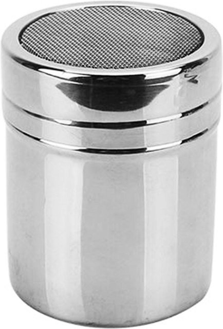 Fishine Puderzuckerstreuer aus Edelstahl in Grau, feinmaschiges Sieb für Zimt und Kaffeebar, B/H: 5 x 7 cm - Bild 1