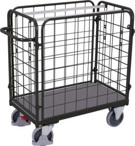 Cordes Paket-Vierwandwagen niedrig in Anthrazit RAL 7016 aus Stahl, B: 120 cm, H: 80 cm, T: 92,5 cm - Bild 1