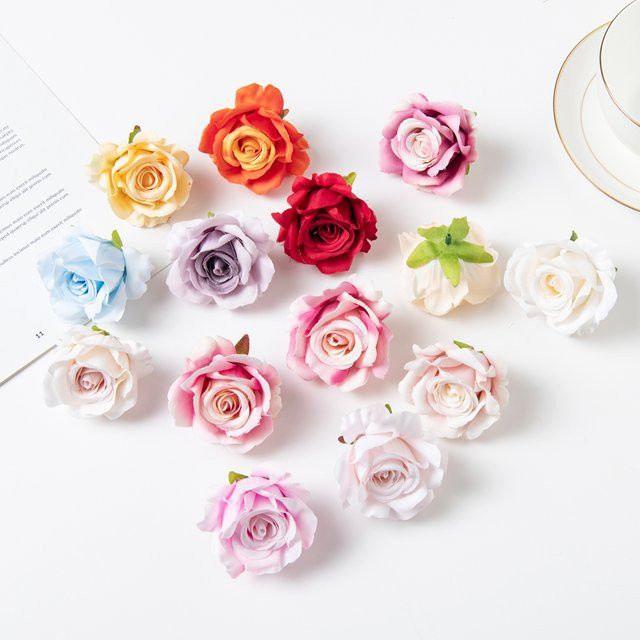 ZQCY Seidenrosen als künstliche Blumen in Rot und Multicolour für Hochzeiten, Brautsträuße und Heimdekoration - Bild 1