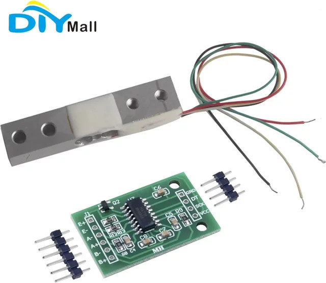 DIYmall Wägezelle 500g mit HX711 24Bit ADC-Modul für Arduino – Hochpräziser Gewichtssensor mit Zweikanal-Eingang - Bild 1