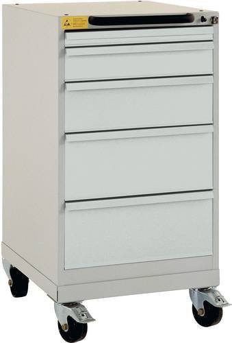 Manuflex BASETEC ESD-Schubfachschrank LS1044.7035 mobil mit 5 Schubfächern, lichtgrau RAL 7035 - Bild 1