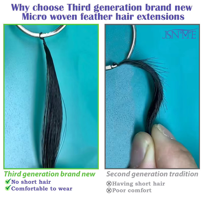 JSNME Third Feather Haarverlängerungen aus Remy-Echthaar, Damen - Bild 2