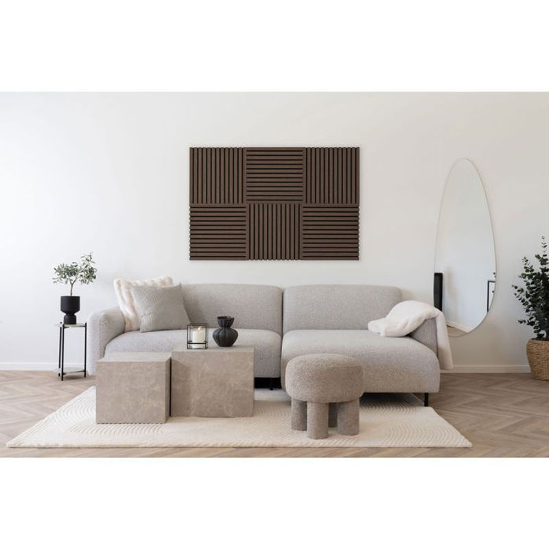 Porto Akustikpaneel Nussbaum braun modern wandmontiert B/B/T: 52 x 52 x 2,2 cm - Bild 3