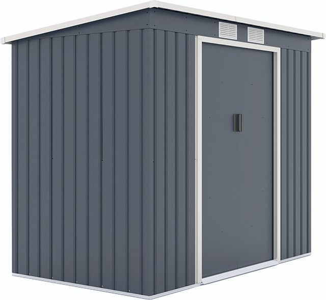 Gartenhaus Intergard Samos aus Metall in Grau oder Grün, B/T/H: 213 x 130 x 173 cm - Bild 1