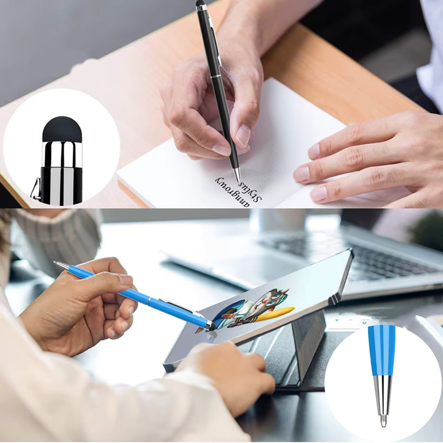 100 Stück ZOUGOUGO 2-in-1 Stylus-Stift aus Metall mit Kugelschreiberfunktion als kapazitiver Touchscreen-Stift für iPhone, iPad und Samsung Tablets - Bild 2