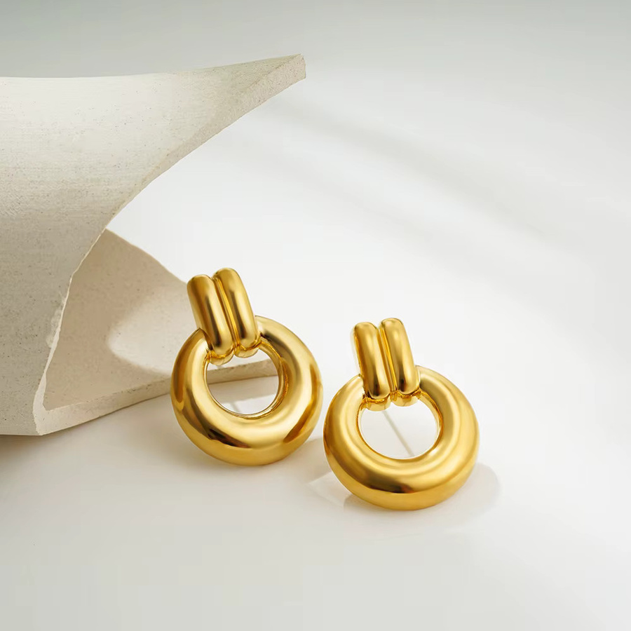 amofa Ohrringe Edelstahl, vergoldet, Gold, Damen, Vintage - Bild 2