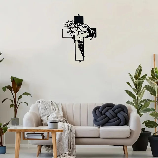 CIFBUY Metall-Kreuz-Wanddekoration in Schwarz für Ostern und Erntedank - Bild 1