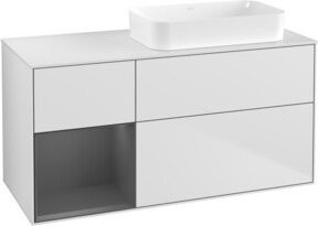 V&B Waschtischunterschrank Finion in Anthrazit und Weiß lackiert, B/T: 120 x 60 cm - Bild 1