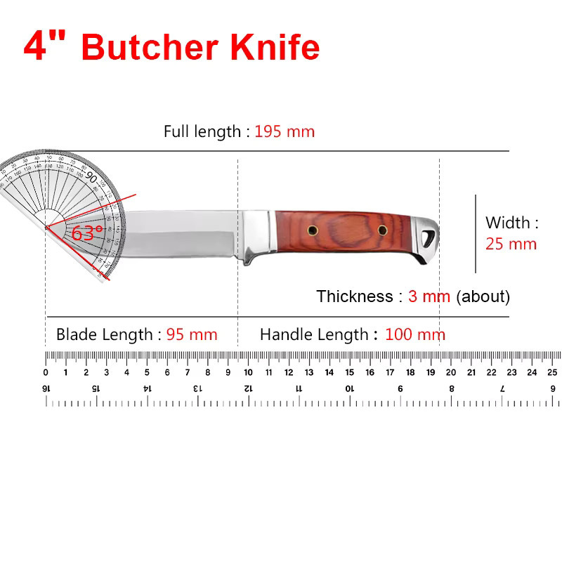 InLeung Ausbeinmesser aus geschmiedetem Edelstahl mit Holzgriff, Silber, 10,2 cm - Bild 5