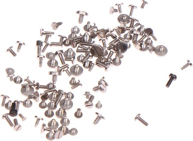 HUXUAN 100 Stück Micro Tiny Precision Uhrenschrauben Set in Silber für Uhrwerk Reparatur Werkzeuge - Bild 1
