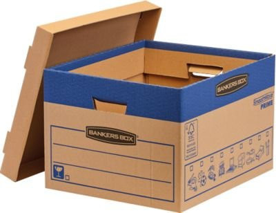 SmoothMove Prime Umzugskarton aus 2-lagiger Wellenpappe mit abnehmbarem Deckel und Beschriftungsfeld, braun, 10 Stück, H: 28,5 cm, B: 33,3 cm, T: 39,0 cm - Bild 1