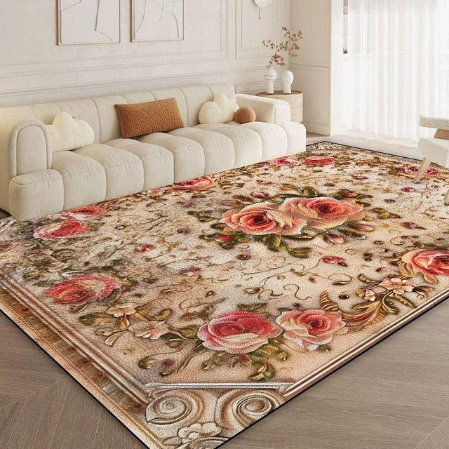 Karpetti Teppich mit Blumenmuster und geometrischem Design, weich und waschbar, Mehrfarbig, B: 140 cm, L: 200 cm - Bild 1