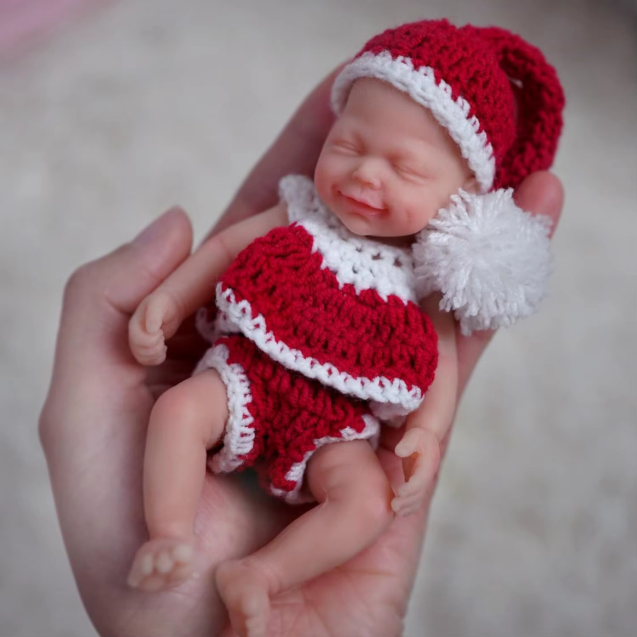 Mire & Mire Minipuppe, Vollsilikon, 4,5 Zoll, mit Fütterungszubehör - Bild 1