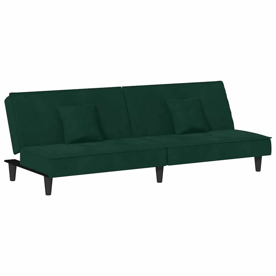 vidaXL Schlafsofa Click-Clack aus Samt in Dunkelgrün mit Massivholzrahmen B/T/H: 200 x 100 x 70 cm - Bild 2