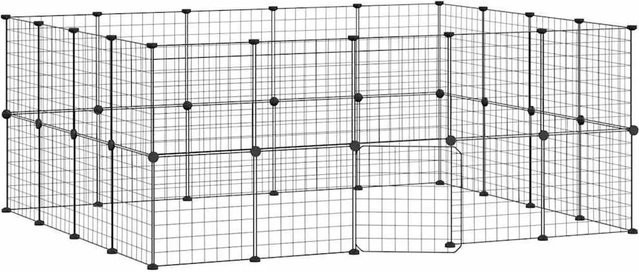 vidaXL Haustierkäfig aus Stahl mit 36 Teilen in Schwarz, B/T/H: 35 x 35 x 35 cm - Bild 1