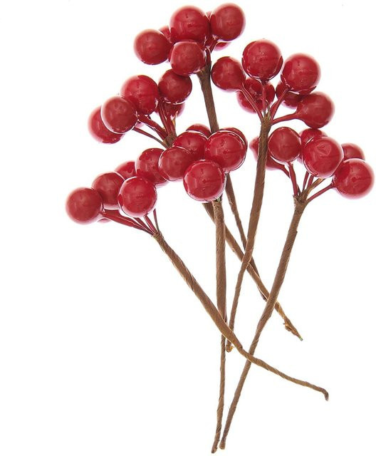 Rico Design Beerenpick Set in Rot, 6 Stück, B: 16,5 cm, H: 8,5 cm - Bild 1