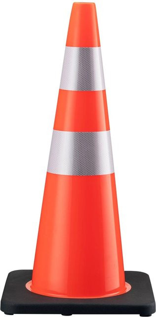 Wiltec Verkehrskegel aus Gummi in Orange-Schwarz, Höhe: 70 cm - Bild 1