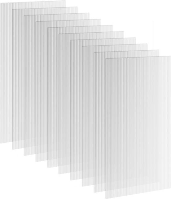 Outsunny 10 Hohlkammerplatten aus Polycarbonat, 4 mm, transparent, B/H: 60 x 120 cm - Bild 1