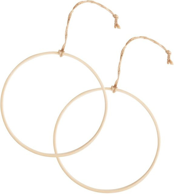 VBS Holzring aus Bambus mit beige Sisal-Aufhängeband, 2 Stück, Durchmesser: 15 cm - Bild 1