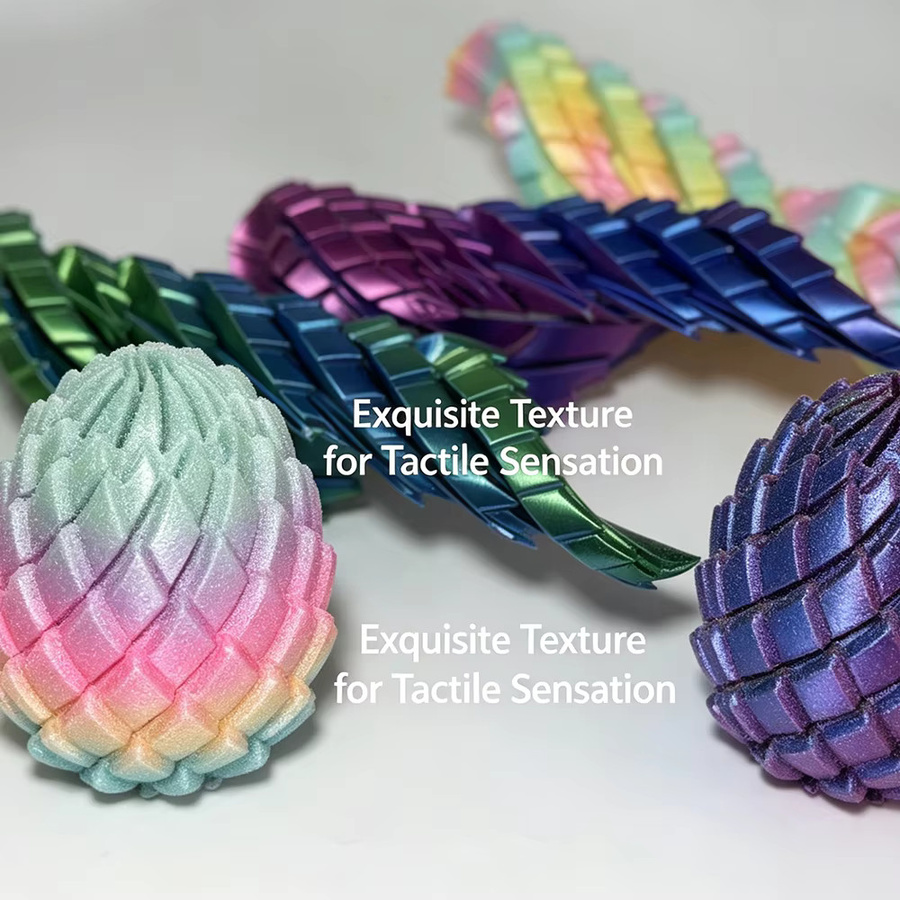 3D-gedrucktes Drachenei Fidget-Spielzeug als bewegliches Stressabbau-Handspielzeug und Schreibtisch-Deko in Multicolor aus PLA - Bild 2
