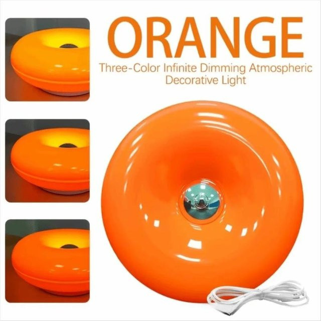 YWZT LED Wandleuchte Orange, Runde Donut-förmige wiederaufladbare Nachtleuchte mit Touch-Dimmen für Wohnzimmer, Schlafzimmer und Arbeitszimmer - Bild 1