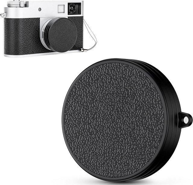 JJC Objektivdeckel für Fujifilm Fuji X aus Aluminium in Schwarz mit weichem EVA-PU-Leder - Bild 1