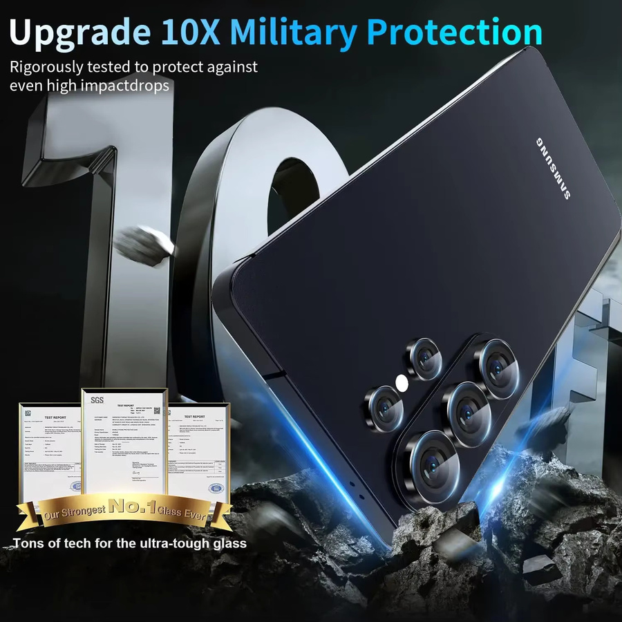 2 Stück Kameraobjektivschutz aus gehärtetem Glas für Samsung Galaxy S26 Ultra, S25 und S24 Ultra in Schwarz und Silber - Bild 3