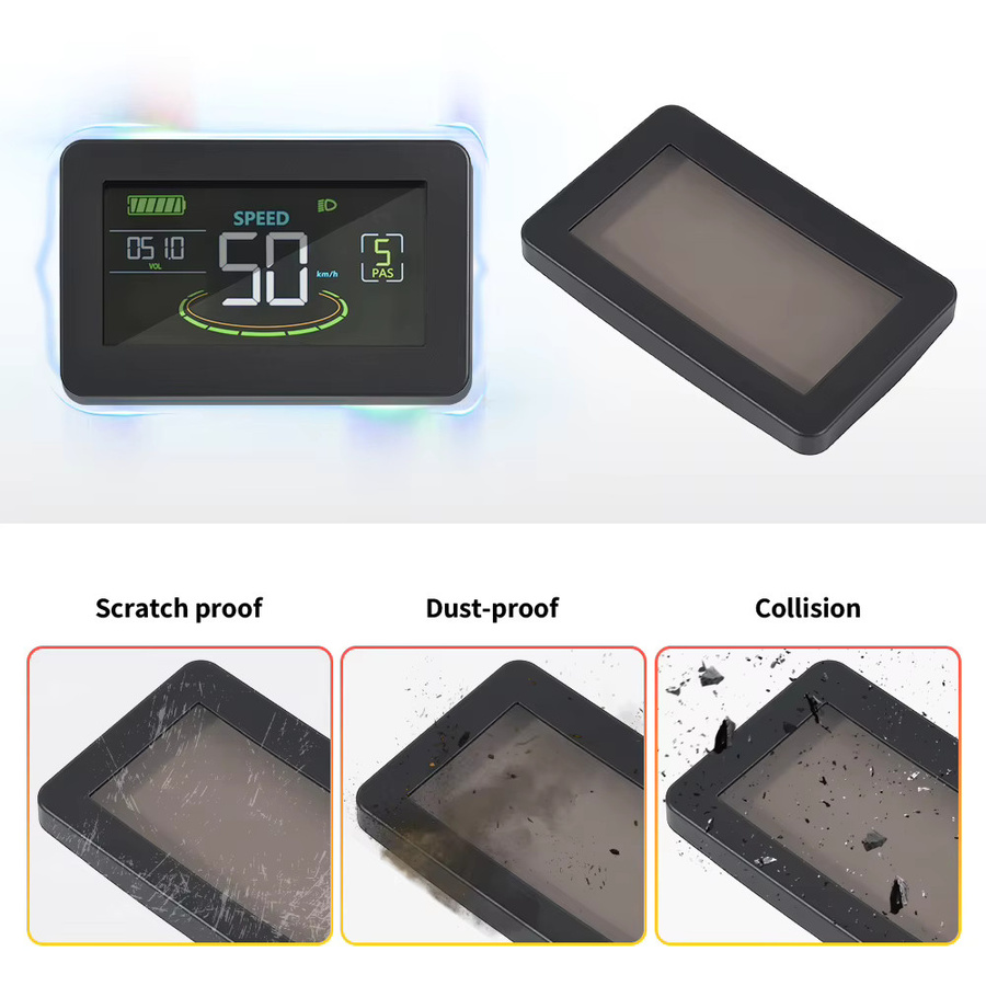 Wasserdichte Silikon-Armaturenbrett-Schutzhülle mit LED-Display-Bildschirmabdeckung für H6C Elektroroller und E-Bike in Schwarz oder Rot - Bild 2