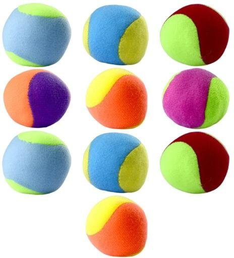 Ersatz-Klebeflocken für Wurf- und Fang-Sportspiel Klettbälle, 10-teiliges Set, bunt - Bild 1