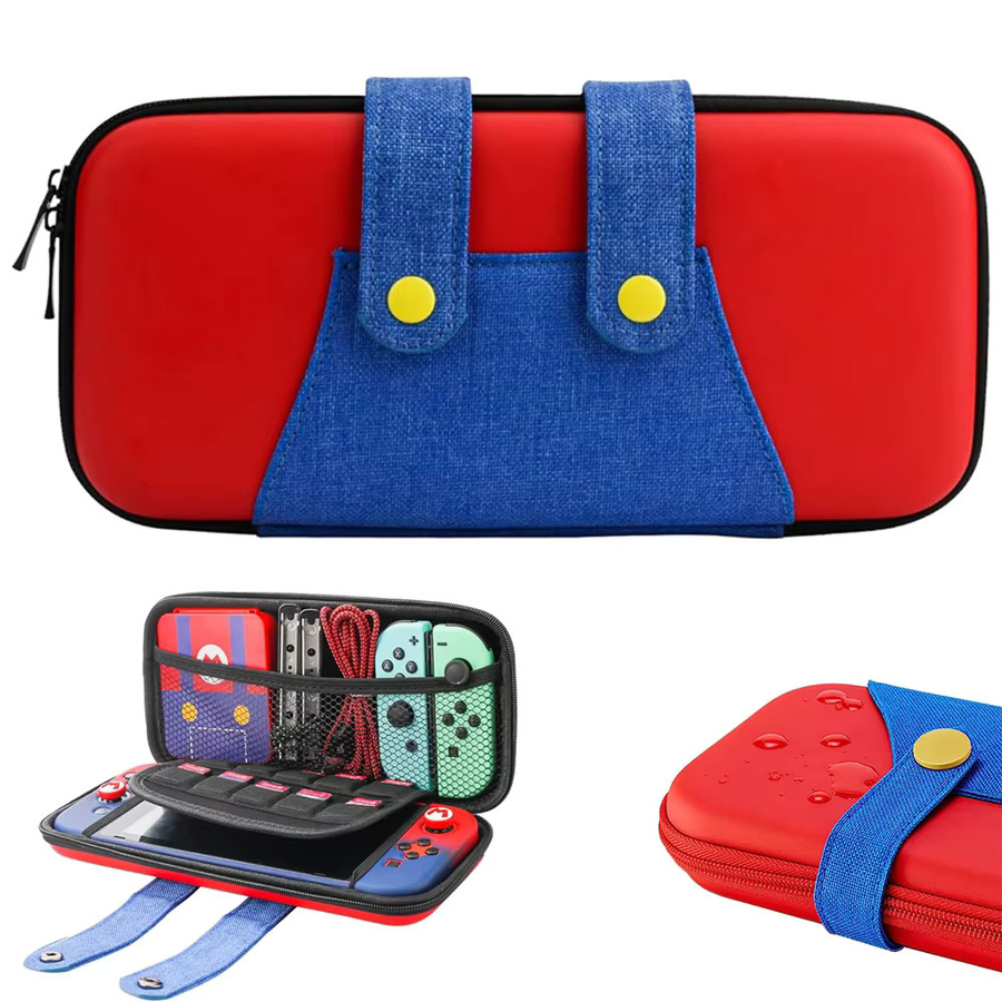 Tragbare Reisetasche für Nintendo Switch und OLED mit Mario Cover und 10 Spielhalterungen - Bild 2