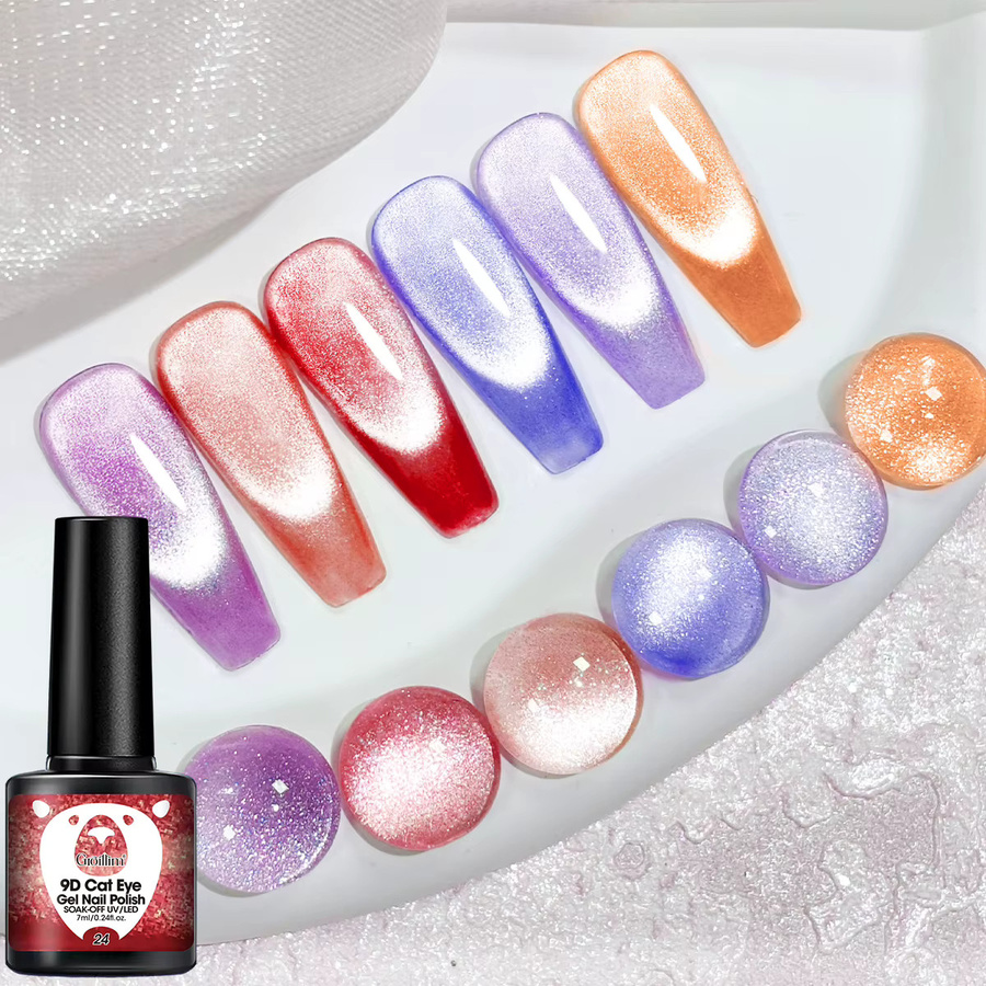 Groillim Kristall-Katzenaugen-Gel-Nagellack, Himmelblau, Glänzend - Bild 3