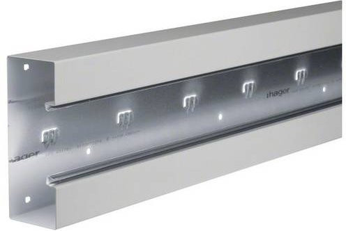 Hager Brüstungskanal Unterteil BRS651701VERZ aus Stahl in Silber, Länge: 200 cm, Breite: 17 cm - Bild 1