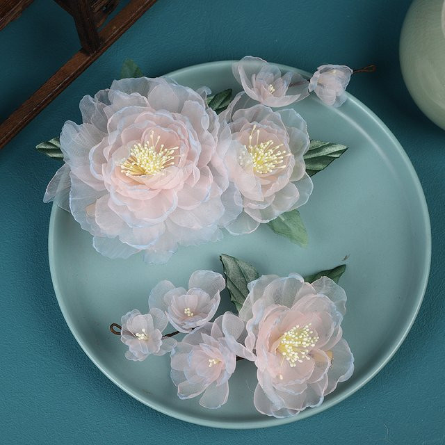 Haarspange Seidenblume Pfingstrose, Farbverlauf, Brautkopfschmuck - Bild 1