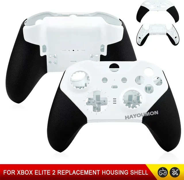 Microsoft Ersatz Gehäuseschale Frontplatte und Abdeckung für Xbox Elite Series 2 Controller in Schwarz und Weiß - Bild 1