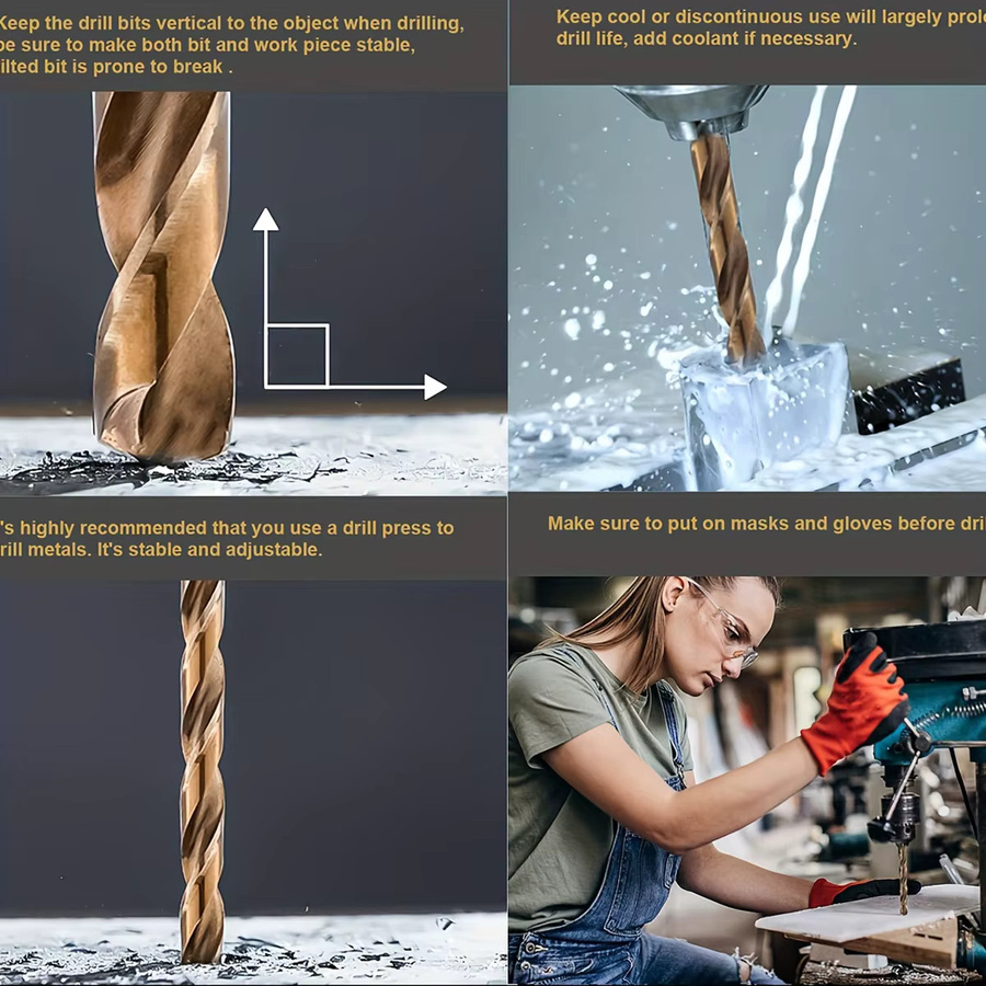 NIUXIANG Holzbohrer-Set mit Hartmetallspitze und flachem Schaft, 7-teilig: 2 mm, 3 mm, 4 mm, 5 mm, 6 mm, 8 mm, 10 mm - Bild 2