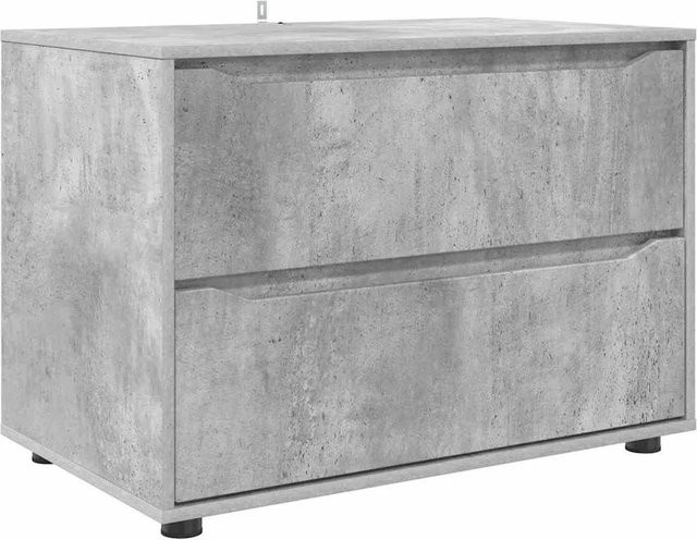 vidaXL Aufbewahrungsschrank in Betongrau aus Holzwerkstoff, minimalistisches Design, B/T/H: 80 x 48 x 57 cm - Bild 1