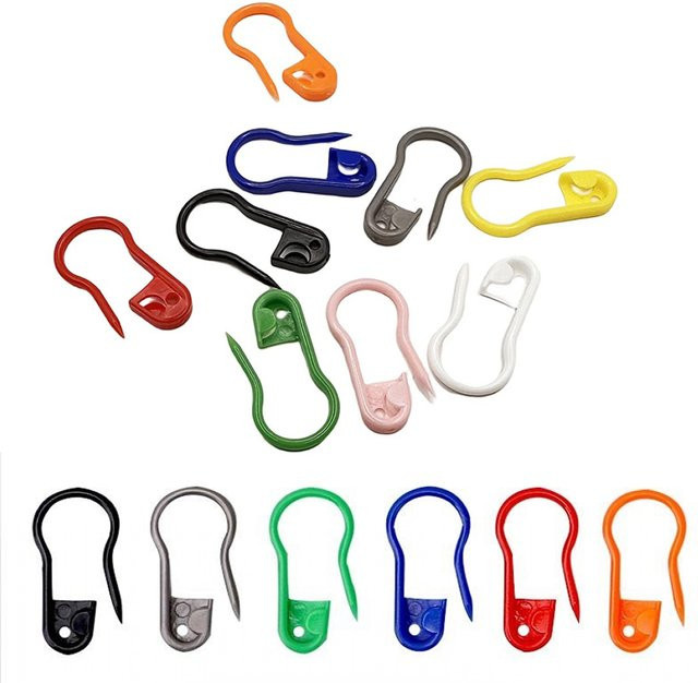 SACOORA Strickmarker aus Kunststoff in Bunt und Weiß, 100 Stück Häkelclips und Sicherheitsstichmarker für DIY-Bastelarbeiten - Bild 1