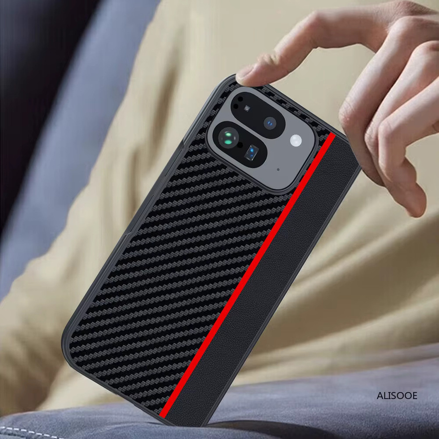 Luxus Business Schutzhülle mit Carbon Fiber Textur und PU Leder für Google Pixel 10 und 9 Pro in Schwarz - Bild 5