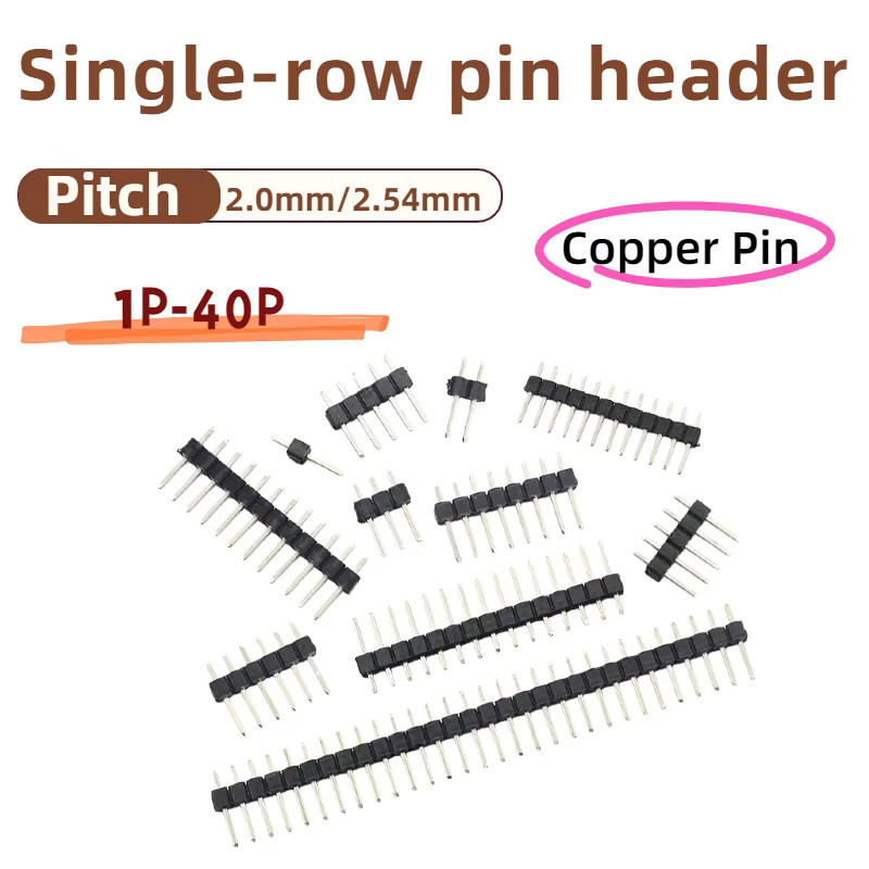 10er Set Pin Header Stecker und Buchsen für Arduino, 2,54mm Pitch, einreihig und zweireihig, Schwarz und Multicolour - Bild 1