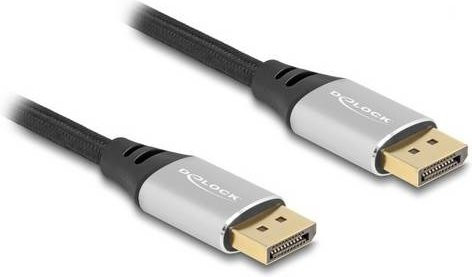Delock DisplayPort Anschlusskabel Schwarz Silber 1 m mit vergoldeten Steckkontakten - Bild 1