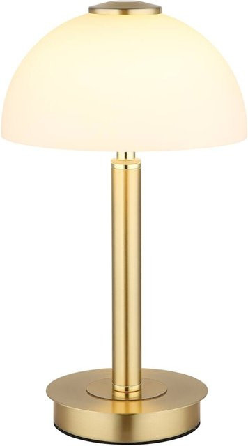 GLOBO LED-Tischleuchte Messing in Gold mit Opal Glas, dimmbar, Höhe: 31,5 cm, Durchmesser: 18 cm - Bild 1