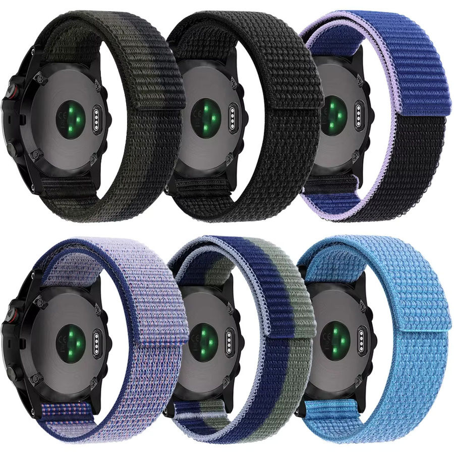 QCTOG Uhrenarmband Nylon, Schwarz, Unisex, 26 mm, 22 mm - Bild 1