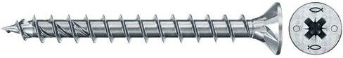 Fischer Power-Fast II CZF Spanplattenschrauben mit Kreuzschlitz Pozidriv, Durchmesser: 5 mm, Länge: 60 mm, Stahl galvanisch verzinkt, 500 Stück - Bild 1