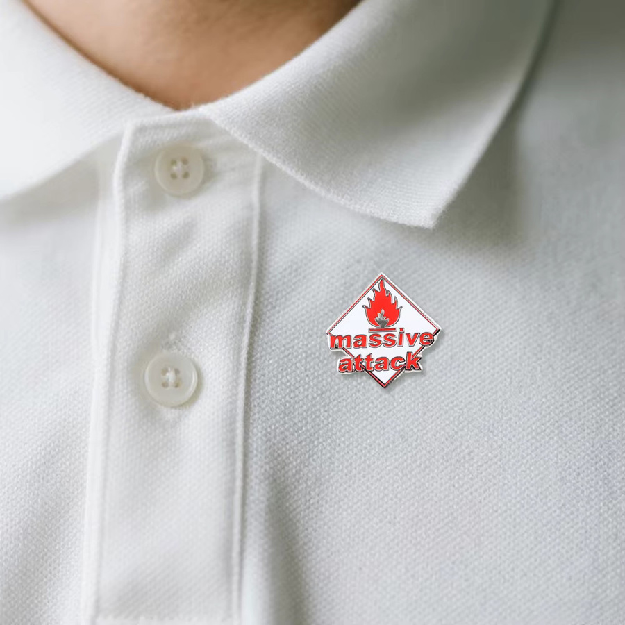 Emaille-Anstecknadel Flammenmuster-Logo, Unisex - Bild 2