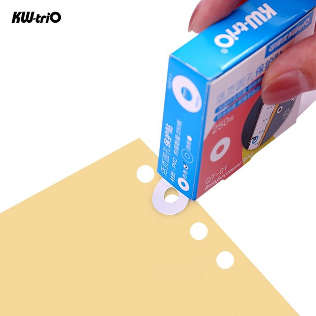 Kw-trio Lochverstärkungs-Etiketten für A4-Loseblatt-Papier, runde Aufkleber in Transparent zum Schutz deiner Dokumente - Bild 1