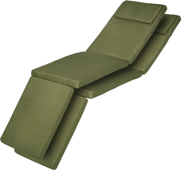 Beautissu 2er Set Luxus Deckchair Auflage LoftLux DC in Olivegrün B/T/H: 175 x 45 x 5 cm - Bild 1