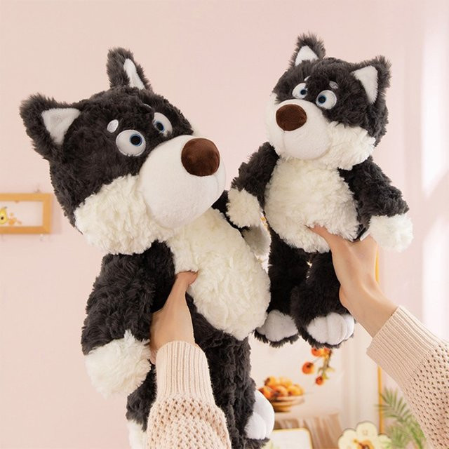 Molutian Grauer Wolf Plüschtier, 38cm, Grau - Bild 1