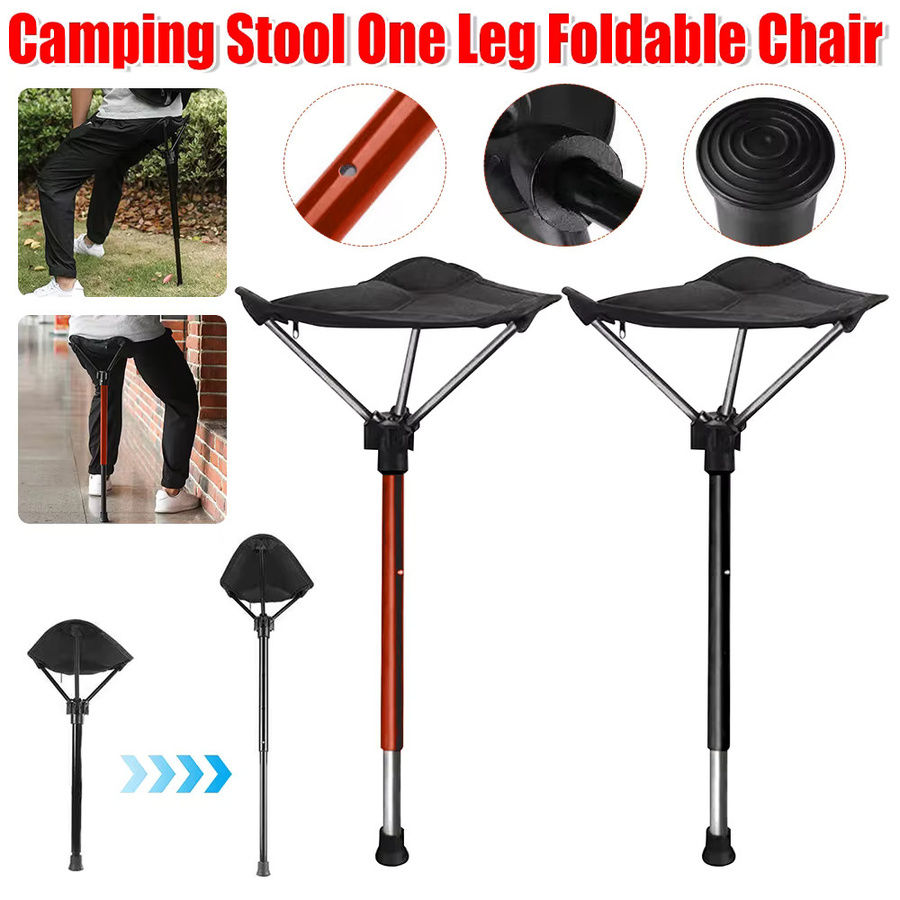APWIKOGER Teleskop Camping Hocker Dreieck Hocker Schwarz faltbar und einstellbar für Outdoor und Strand - Bild 2